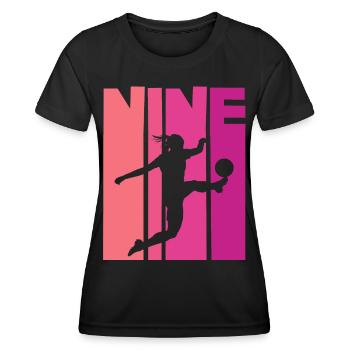 Footballer Soccer 9th Birthday - Women's Functional T-Shirt - black - Front - AI Model Female 172 light (172cm)