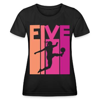 Footballer Soccer 5th Birthday - Women's Functional T-Shirt - black - Front - AI Model Female 172 light (172cm)