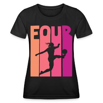 Footballer Soccer 4th Birthday - Women's Functional T-Shirt - black - Front - AI Model Female 172 light (172cm)