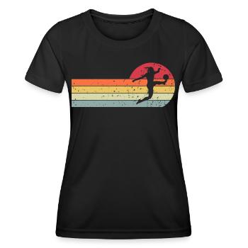 Soccer féminin Soccer féminin Football féminin Soccer féminin - T-shirt sport Femme - noir - Devant - AI Model Female 172 light (172cm)
