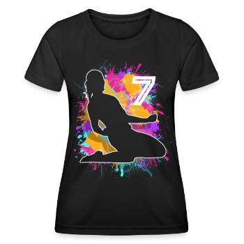 Female Soccer Player 7th Birthday - Women's Functional T-Shirt - black - Front - AI Model Female 172 light (172cm)