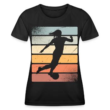 Soccer féminin Soccer féminin Football féminin Soccer féminin - T-shirt sport Femme - noir - Devant - AI Model Female 172 light (172cm)