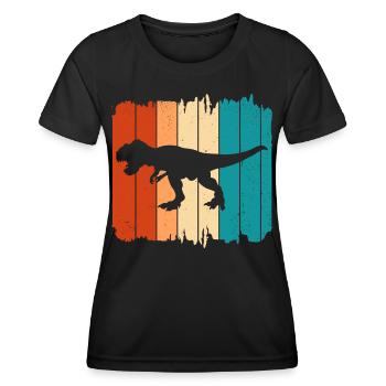 T Rex - Frauen Funktions-T-Shirt - Schwarz - Vorne - AI Model Female 172 light (172cm)