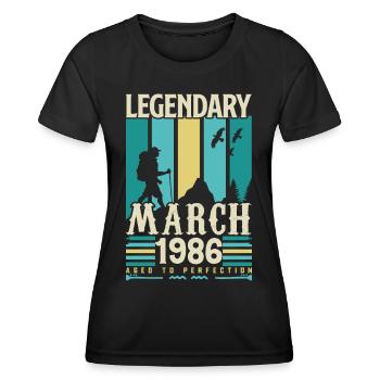 März 1986 Geburtstag, März 1986 Vintage-Geschenk. - Frauen Funktions-T-Shirt - Schwarz - Vorne - AI Model Female 172 light (172cm)