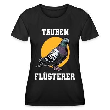 Pigeons, Whisperers, Carrier pigeons, Pigeon fanciers - Women's Functional T-Shirt - black - Front - AI Model Female 172 light (172cm)