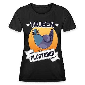 Pigeons, Whisperers, Carrier pigeons, Pigeon fanciers - Women's Functional T-Shirt - black - Front - AI Model Female 172 light (172cm)