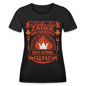 Reicht Mir Die Zange Der König Will Grillen - Frauen Funktions-T-Shirt - Schwarz - Vorne - AI Model Female 172 light (172cm)