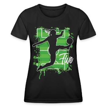 Soccer Woman Soccer 5th Birthday - Women's Functional T-Shirt - black - Front - AI Model Female 172 light (172cm)