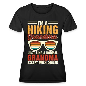Hiking Grandma - Frauen Funktions-T-Shirt - Schwarz - Vorne - AI Model Female 172 light (172cm)