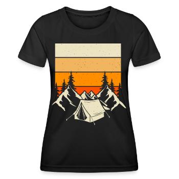 Tentes de camping - T-shirt sport Femme - noir - Devant - AI Model Female 172 light (172cm)