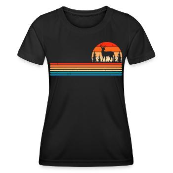 Jagen Jäger - Frauen Funktions-T-Shirt - Schwarz - Vorne - AI Model Female 172 light (172cm)