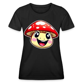 Lustiger kleiner Fliegenpilz - Frauen Funktions-T-Shirt - Schwarz - Vorne - AI Model Female 172 light (172cm)