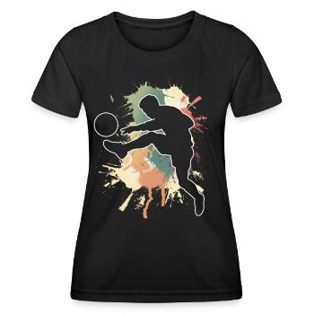 Joueurs de football - T-shirt sport Femme - noir - Devant - AI Model Female 172 light (172cm)