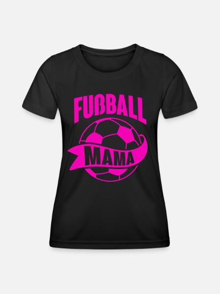 Fußball Mama - Frauen Funktions-T-Shirt - Schwarz