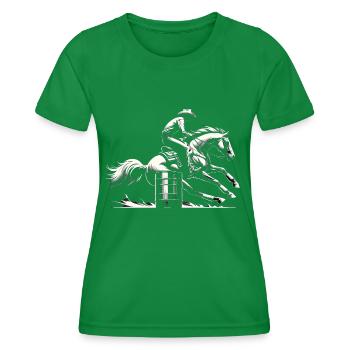 Barrel Racing Dynamism - Women's Functional T-Shirt - kelly green - Front - AI Model Female 172 dark (172cm)