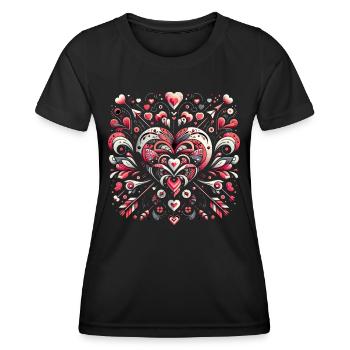 Heart Fusion Eleganz - Frauen Funktions-T-Shirt - Schwarz - Vorne - AI Model Female 172 light (172cm)
