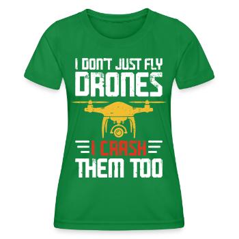 Drohne - Frauen Funktions-T-Shirt - Kelly Green - Vorne - AI Model Female 172 dark (172cm)