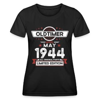 80e anniversaire homme Vintage Mai Vintage 1944 - T-shirt sport Femme - noir - Devant - AI Model Female 172 light (172cm)