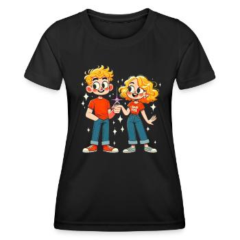 Étincelle d’amour moderne - T-shirt sport Femme - noir - Devant - AI Model Female 172 light (172cm)