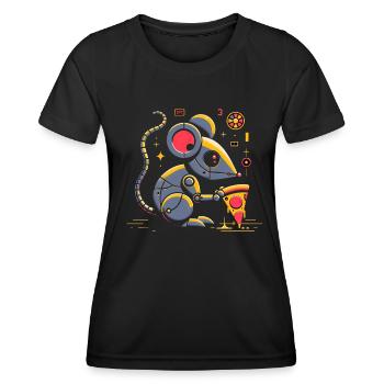 Cybernetic Pizza Enjoyment - Women's Functional T-Shirt - black - Front - AI Model Female 172 light (172cm)