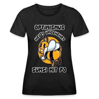 Optimism Unfair Sumsi With Po Bee Beekeeper - Women's Functional T-Shirt - black - Front - AI Model Female 172 light (172cm)