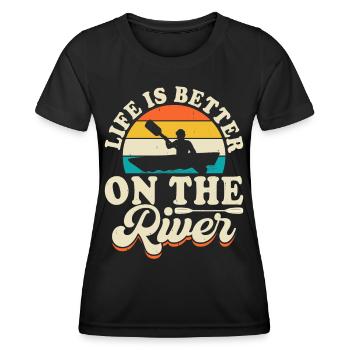 Kajak Kajakfahrer Kajaker - Frauen Funktions-T-Shirt - Schwarz - Vorne - AI Model Female 172 light (172cm)