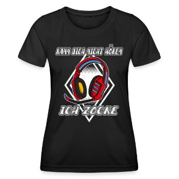Je ne t’entends pas, je joue, je joue - T-shirt sport Femme - noir - Devant - AI Model Female 172 light (172cm)