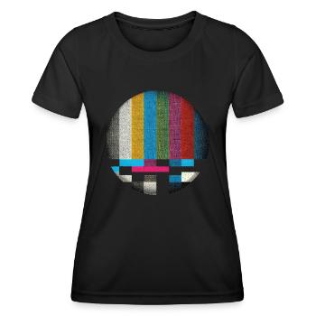 Ambiance d’écran rétro - T-shirt sport Femme - noir - Devant - AI Model Female 172 light (172cm)