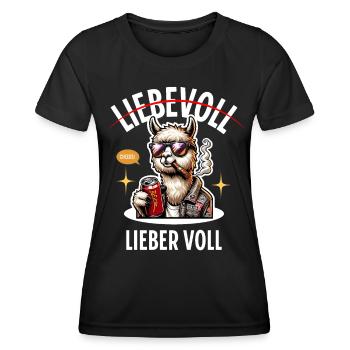 Liebevoll Lieber Voll Alpaka Bier Saufen - Frauen Funktions-T-Shirt - Schwarz - Vorne - AI Model Female 172 light (172cm)