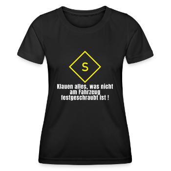 Schlauchtrupp Feuerwehr taktische Zeichen - Frauen Funktions-T-Shirt - Schwarz - Vorne - AI Model Female 172 light (172cm)