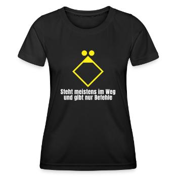 Gruppenführer Feuerwehr taktische Zeichen - Frauen Funktions-T-Shirt - Schwarz - Vorne - AI Model Female 172 light (172cm)