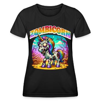 Licorne zombie zombie - T-shirt sport Femme - noir - Devant - AI Model Female 172 light (172cm)