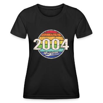 2004 Anniversaire Année Original - T-shirt sport Femme - noir - Devant - AI Model Female 172 light (172cm)