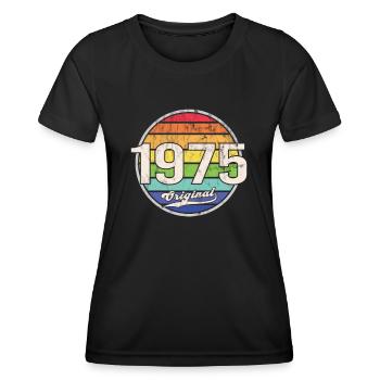 1975 Anniversaire Année Original - T-shirt sport Femme - noir - Devant - AI Model Female 172 light (172cm)