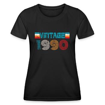 Millésime anniversaire des années 1990 - T-shirt sport Femme - noir - Devant - AI Model Female 172 light (172cm)