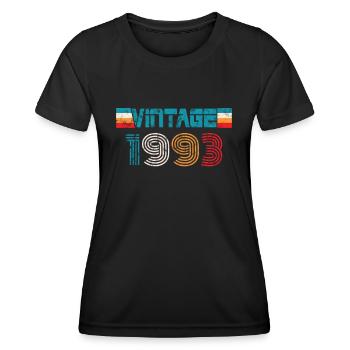 Millésime anniversaire 1993 - T-shirt sport Femme - noir - Devant - AI Model Female 172 light (172cm)