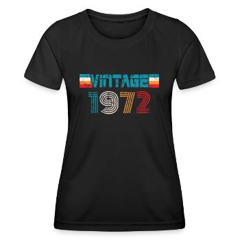 Millésime anniversaire 1972 - T-shirt sport Femme - noir - Devant - AI Model Female 172 light (172cm)