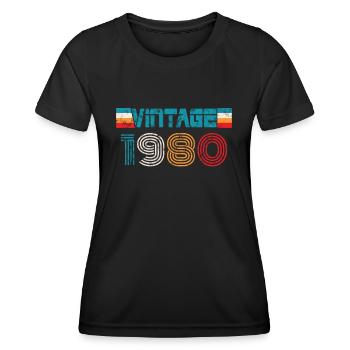 Millésime anniversaire des années 1980 - T-shirt sport Femme - noir - Devant - AI Model Female 172 light (172cm)