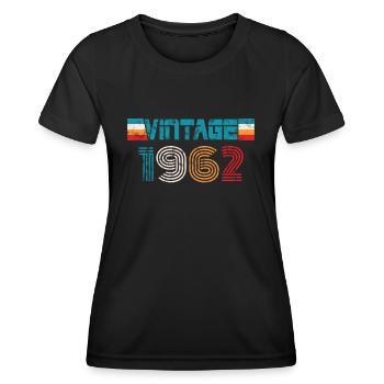 Millésime anniversaire 1962 - T-shirt sport Femme - noir - Devant - AI Model Female 172 light (172cm)
