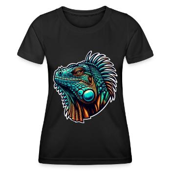 Iguane - T-shirt sport Femme - noir - Devant - AI Model Female 172 light (172cm)