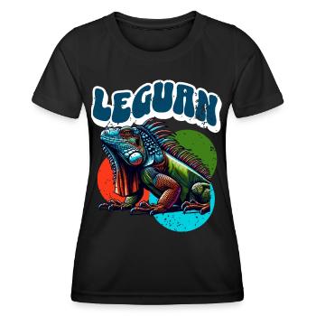 Leguan - Frauen Funktions-T-Shirt - Schwarz - Vorne - AI Model Female 172 light (172cm)