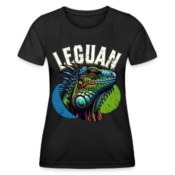 Leguan - Frauen Funktions-T-Shirt - Schwarz - Vorne - AI Model Female 172 light (172cm)
