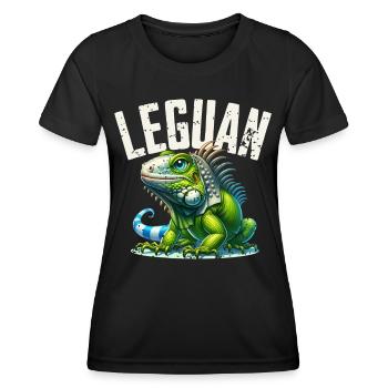 Leguan - Frauen Funktions-T-Shirt - Schwarz - Vorne - AI Model Female 172 light (172cm)
