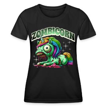 Licorne zombie zombie - T-shirt sport Femme - noir - Devant - AI Model Female 172 light (172cm)