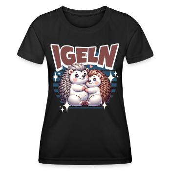 Igel Kuscheln Igeln - Frauen Funktions-T-Shirt - Schwarz - Vorne - AI Model Female 172 light (172cm)