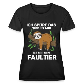 Drôle de paresseux, pas de désir - T-shirt sport Femme - noir - Devant - AI Model Female 172 light (172cm)