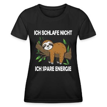 Drôle de paresseux, pas de désir - T-shirt sport Femme - noir - Devant - AI Model Female 172 light (172cm)