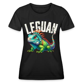 Leguan - Frauen Funktions-T-Shirt - Schwarz - Vorne - AI Model Female 172 light (172cm)