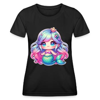 Meerjungfrau - Frauen Funktions-T-Shirt - Schwarz - Vorne - AI Model Female 172 light (172cm)