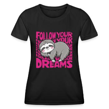 Suivez vos rêves Chemise de nuit officielle - T-shirt sport Femme - noir - Devant - AI Model Female 172 light (172cm)